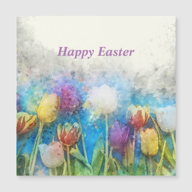 Felices tulipanes de Pascua (Anverso)