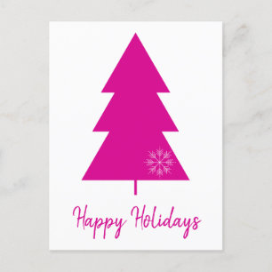 Felices vacaciones Árbol de Navidad Hot Pink