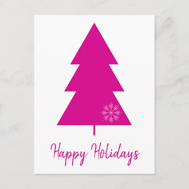 Felices vacaciones Árbol de Navidad Hot Pink (Anverso)
