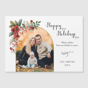 Felices vacaciones Calligraphy Arch Floral Photo