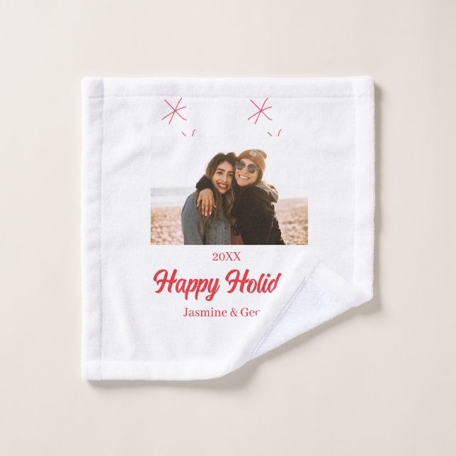 Felices vacaciones chicas regalos familiares de fo (Toallita)