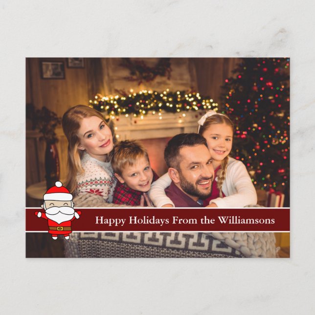 Felices vacaciones con tarjeta completa foto y San (Anverso)