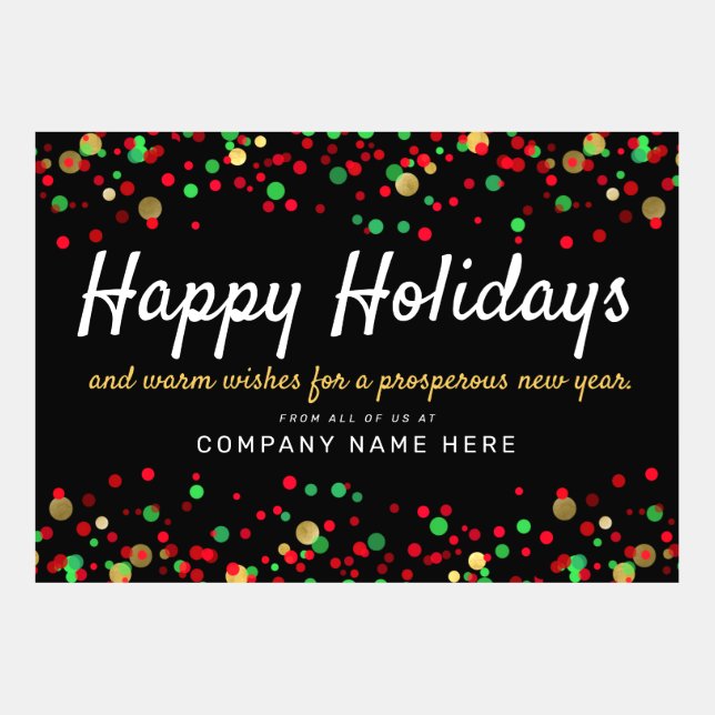 Felices vacaciones con un bello confetti (Anverso)