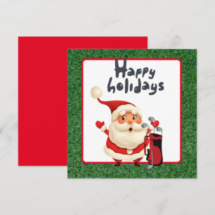 Felices vacaciones de golf con la Navidad de Santa