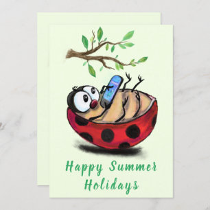 Felices vacaciones de verano Ladybug de tarjetas c