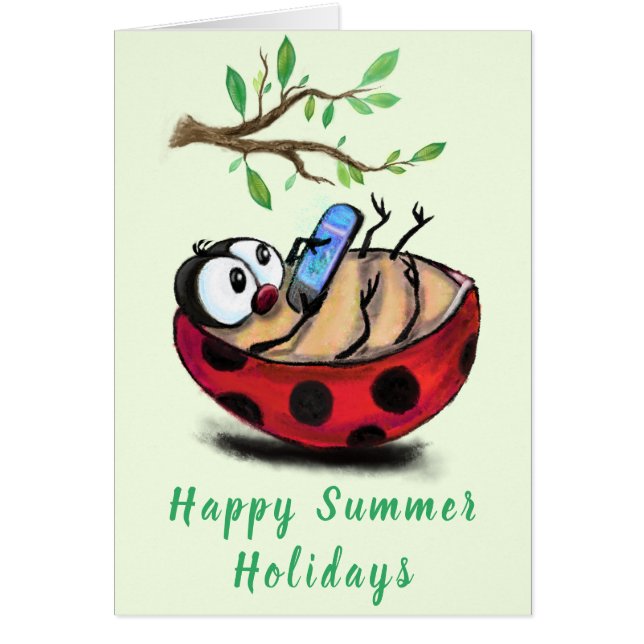 Felices vacaciones de verano Ladybug de tarjetas c (Frente)