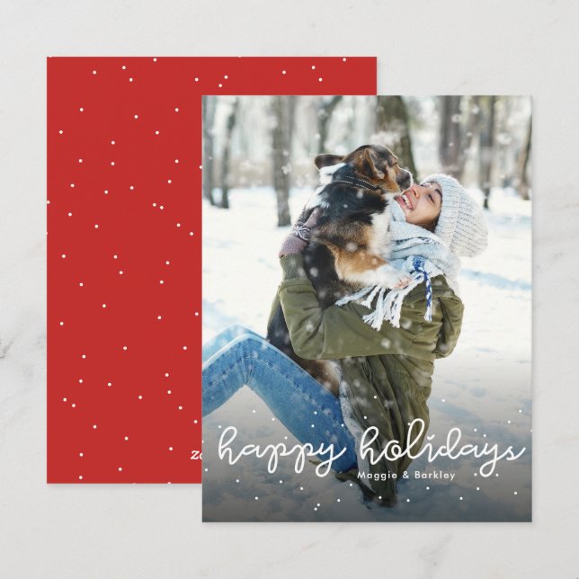 Felices vacaciones, dulce y simple foto de Navidad (Anverso / Reverso)