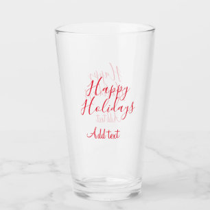 Felices vacaciones Navidades caligrafía roja simpl