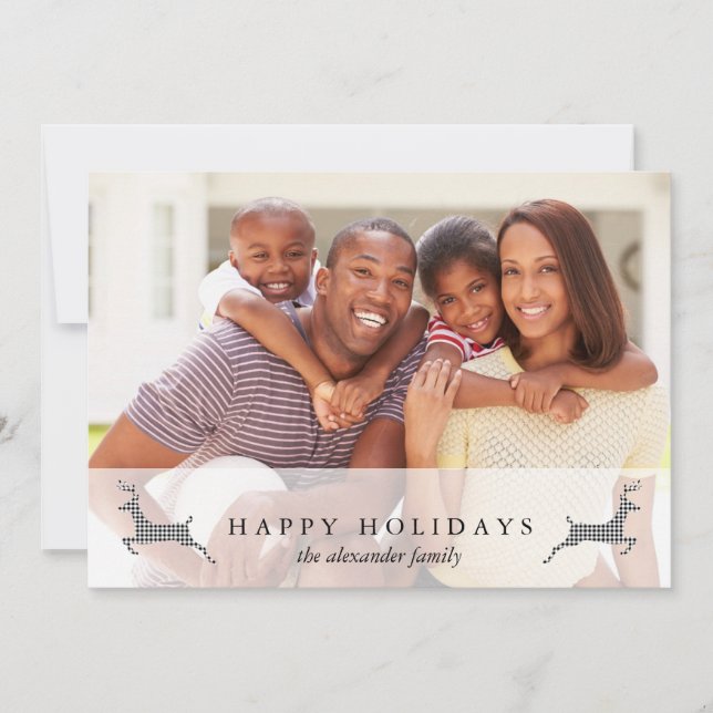 Felices vacaciones Navidades Rústica Tarjeta de Fo (Anverso)