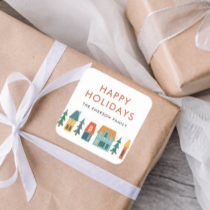 Felices vacaciones Pegatinas de invierno