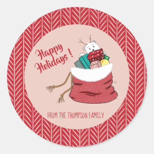 Felices vacaciones Pegatinas Rojos Personalizados