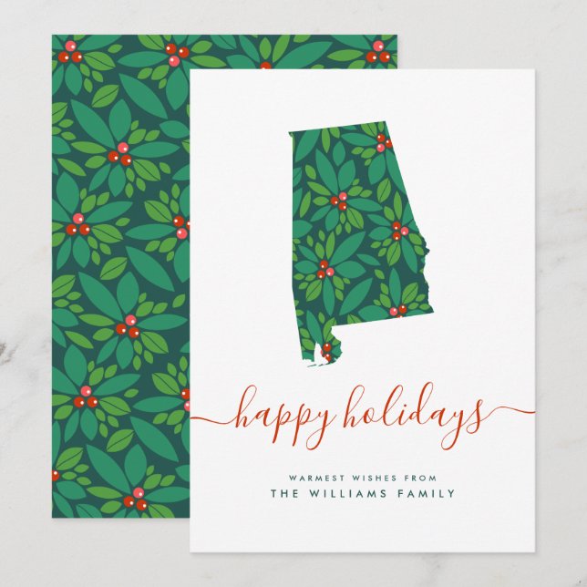 FELICES VACACIONES Y Cálidos Deseos De Alabama (Anverso / Reverso)