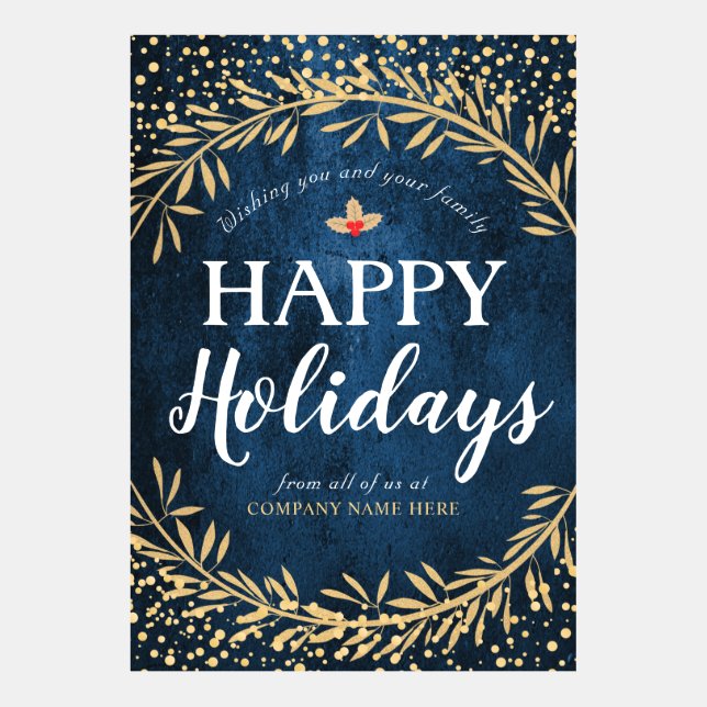 Felices vacaciones y gracias por los negocios (Anverso)