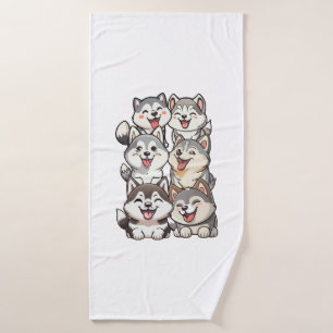 Felices y lindas huskies siberianas