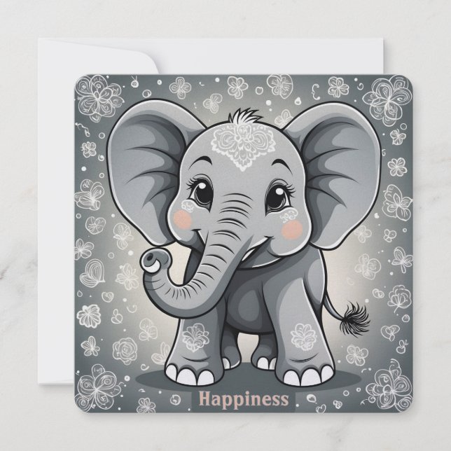 Felicidad Baby Elephant AI Fantasy Digital Art (Anverso)