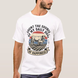 Felicidad de vaca Diseño de camiseta de vector de