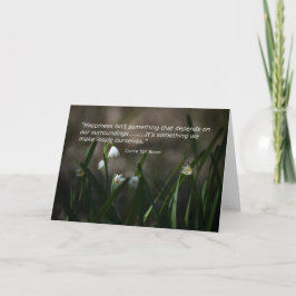 Felicidad dentro de la tarjeta de nota