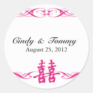 Felicidad doble con rosas fuertes de los pegatinas