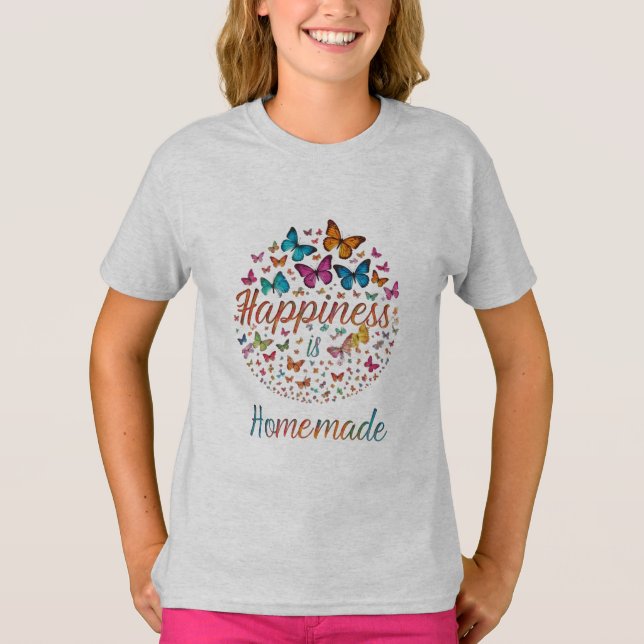 Felicidad es camiseta infantil casera (Anverso)