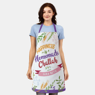 Felicidad es Challah Casera Delantal Floral ENORME