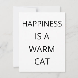 Felicidad Es Una Tarjeta Plana De Gato Caliente
