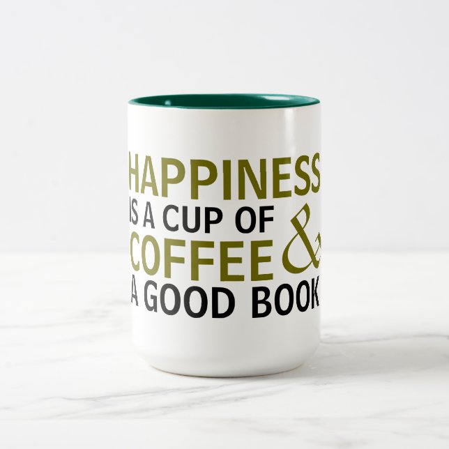 felicidad es una taza de café buen diseño de tazas (Centro)