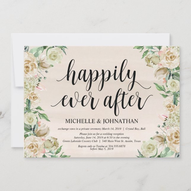 Felicidad eterna, Invitación a la recepción de bod (Anverso)