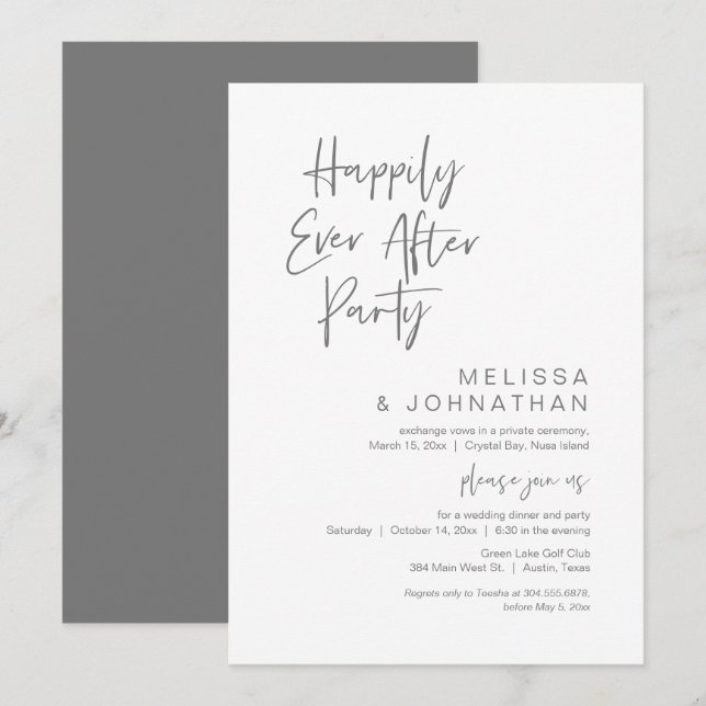 Felicidad Eterna, Invitación de Boda y Fuga de Nov (Anverso / Reverso)