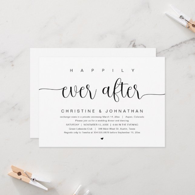 Felicidad eterna, Invitación de bodas íntimas (Anverso/Reverso In Situ)