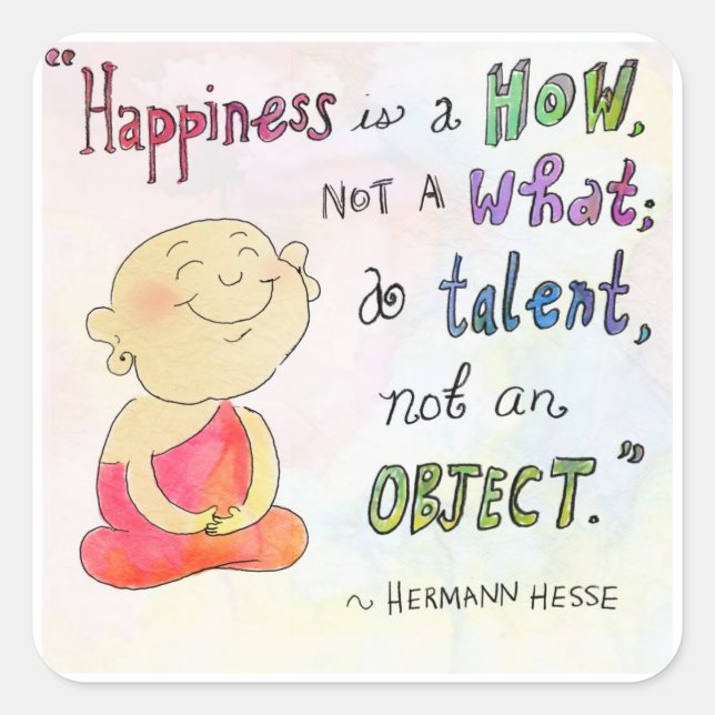 'Felicidad' - Pegatina Buddha Doodles™ (Anverso)