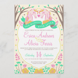 Felicidad por la invitación a la boda de Unicornio