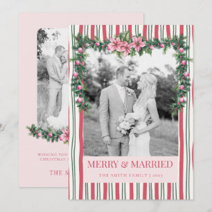 Felicidad y Navidad Casados Guirnalda Rayada Foto