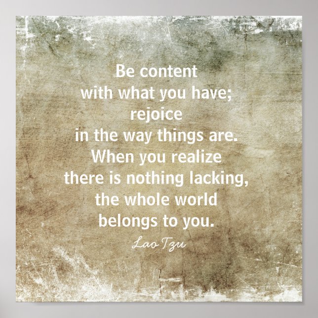 felicidad zen cita pared arte sepia y gris (Frente)