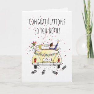 ¡Felicidades a ambos! Tarjeta de boda