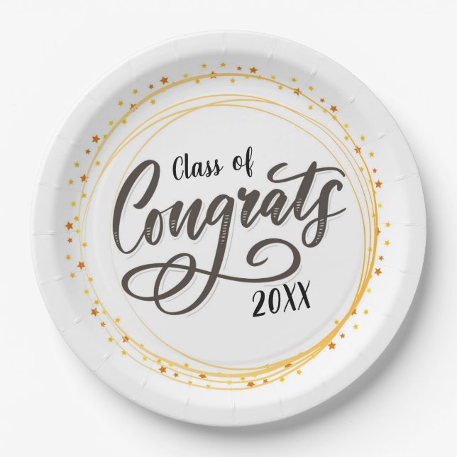 Felicidades Clase de Platos de Papel (Anverso)