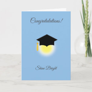 Felicidades de graduación en tarjeta azul claro