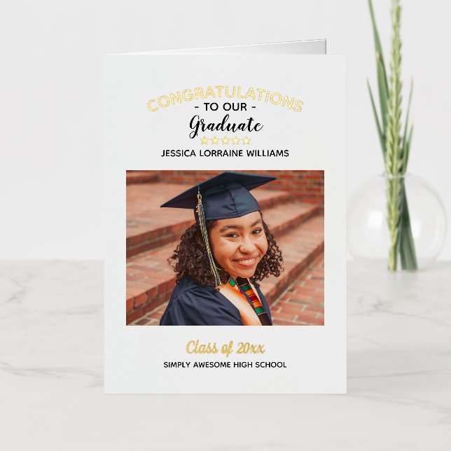 Felicidades Foto Personalizada Graduado Graduación (Anverso)