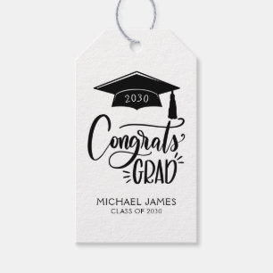 Felicidades Graduado 2030 Etiqueta de Regalo de Gr