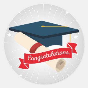 Felicidades Graduados Pegatina Redonda Clásica