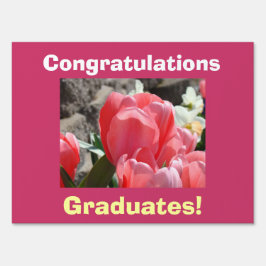 ¡Felicidades Graduados! Señales de césped Tulipane