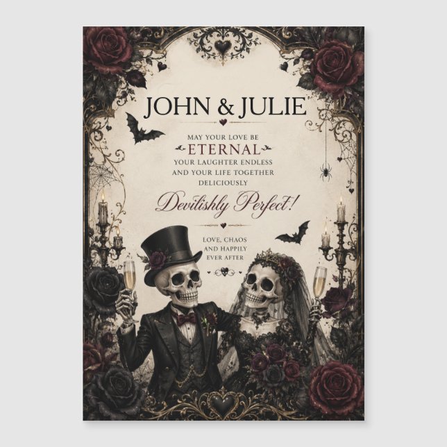 Felicidades pareja eterna gótica boda (Anverso)