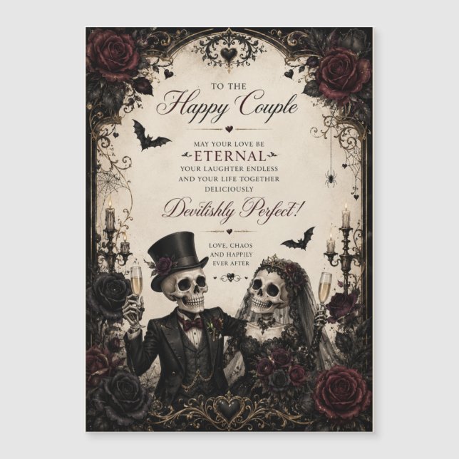 Felicidades pareja eterna gótica boda (Anverso)