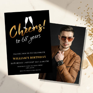 Felicidades por 68 años Invitación de cumpleaños d