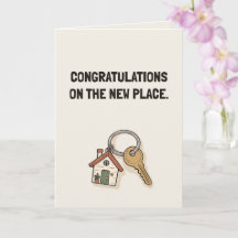 Felicidades por el nuevo lugar Tarjeta divertida d