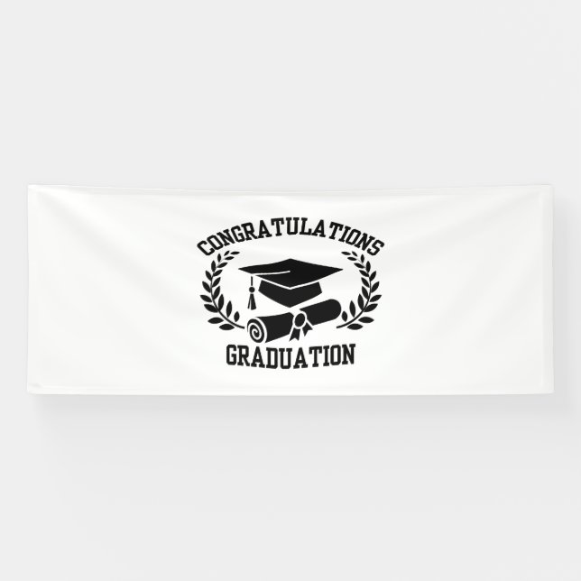 Felicidades por la graduación pancarta de vinilo 4 (Horizontal)