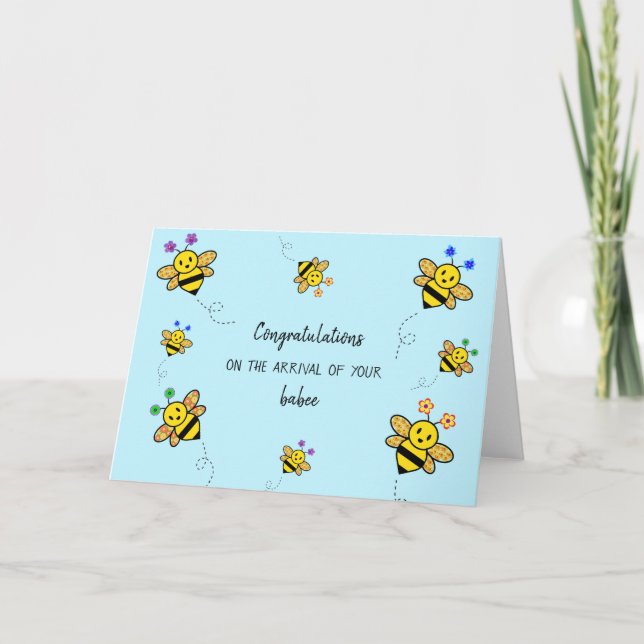 Felicidades por la llegada de tu tarjeta de bebé (Anverso)