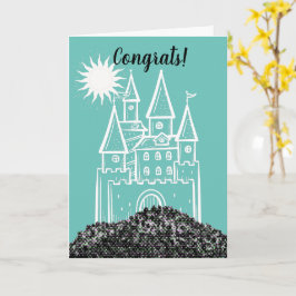 Felicidades por su nuevo hogar-castillo tarjeta de