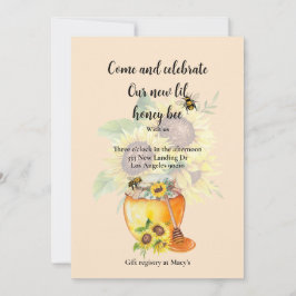 Felicidades por tu invitación de bebé de abeja mie
