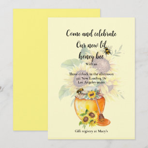 Felicidades por tu invitación de bebé de abeja mie
