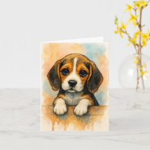 Felicidades por tu nueva tarjeta de beagle
